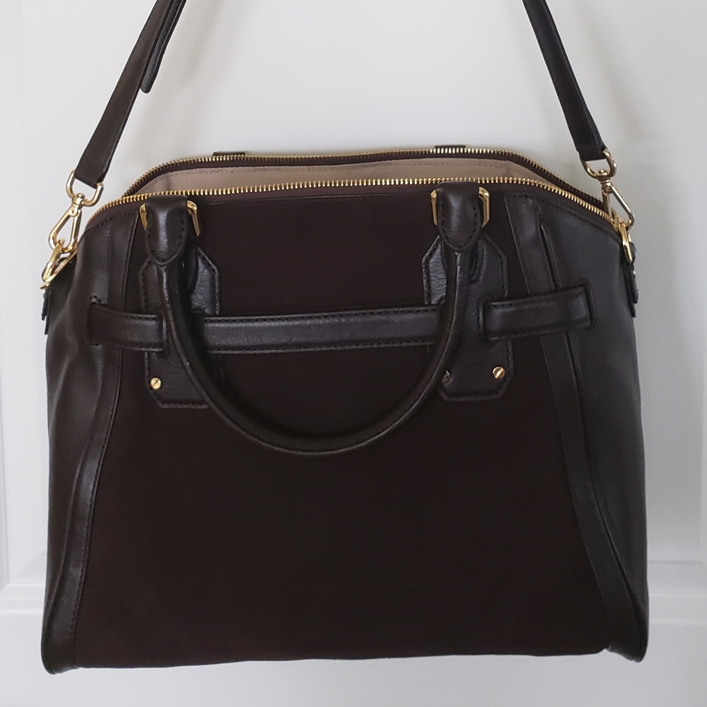 MICHAEL Michael Kors Hudson Large Satchel Coffee Leather/Suede - Picture 4 of 9